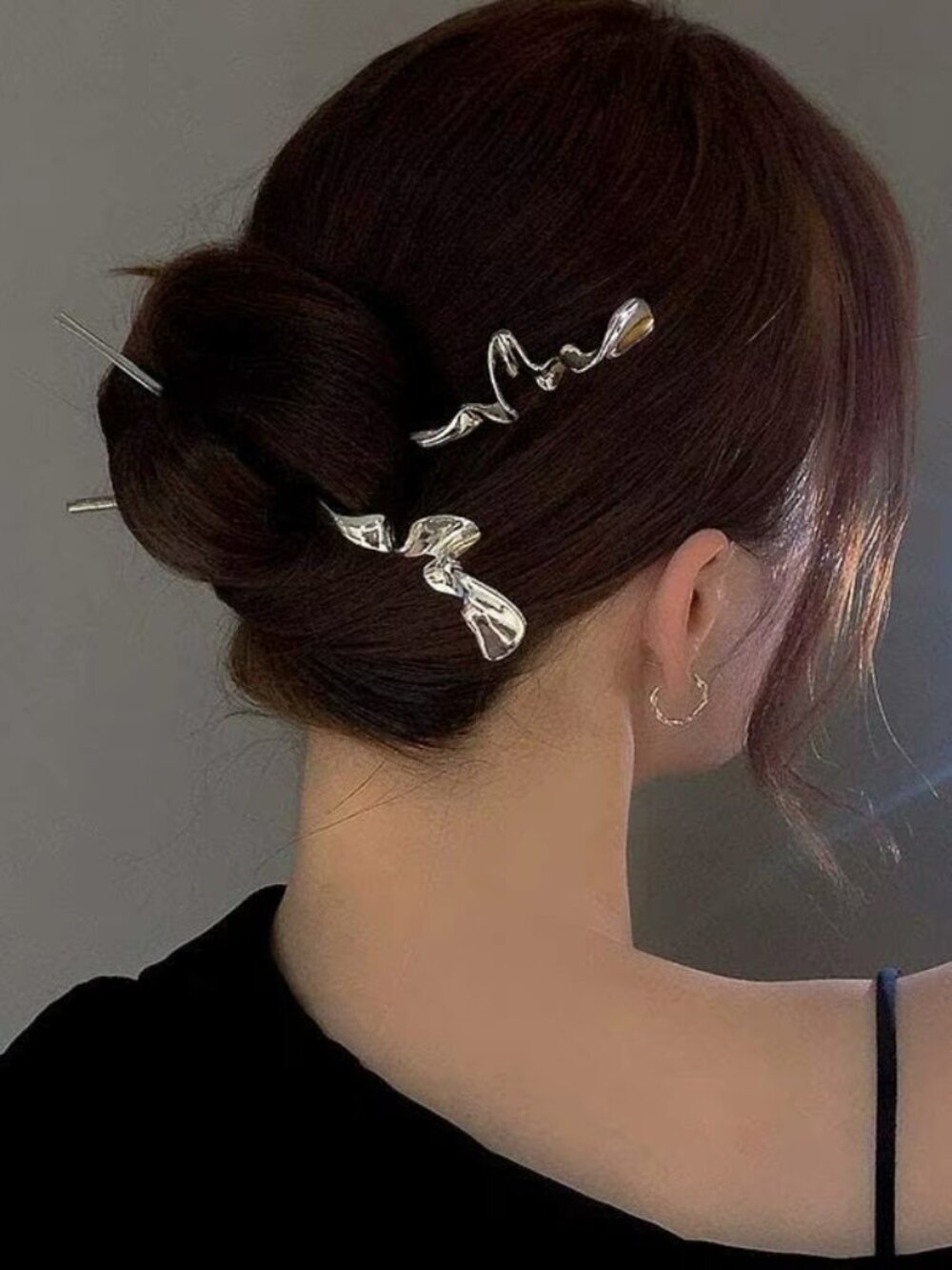 1pcs Chinese Style Hair Stick Combat Throwing dart Anime Silver